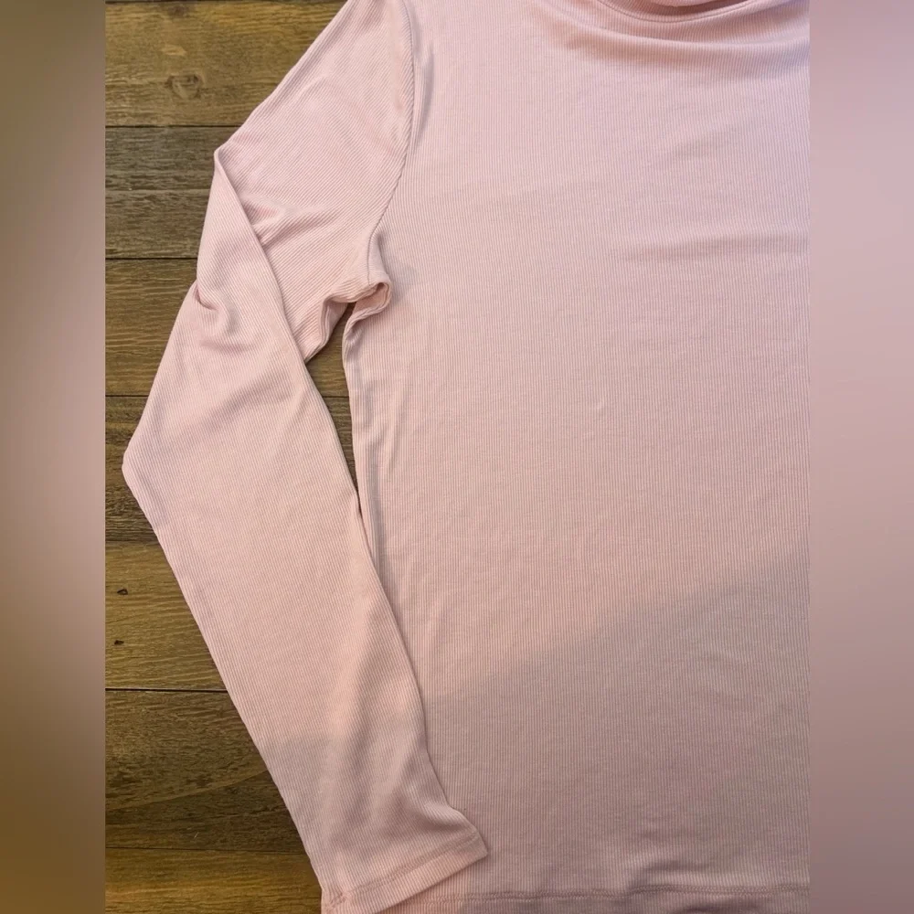 RALPH LAUREN | Pink Turtleneck Ribbed Long Sleeve Top | Size Large - Picture 9 of 11